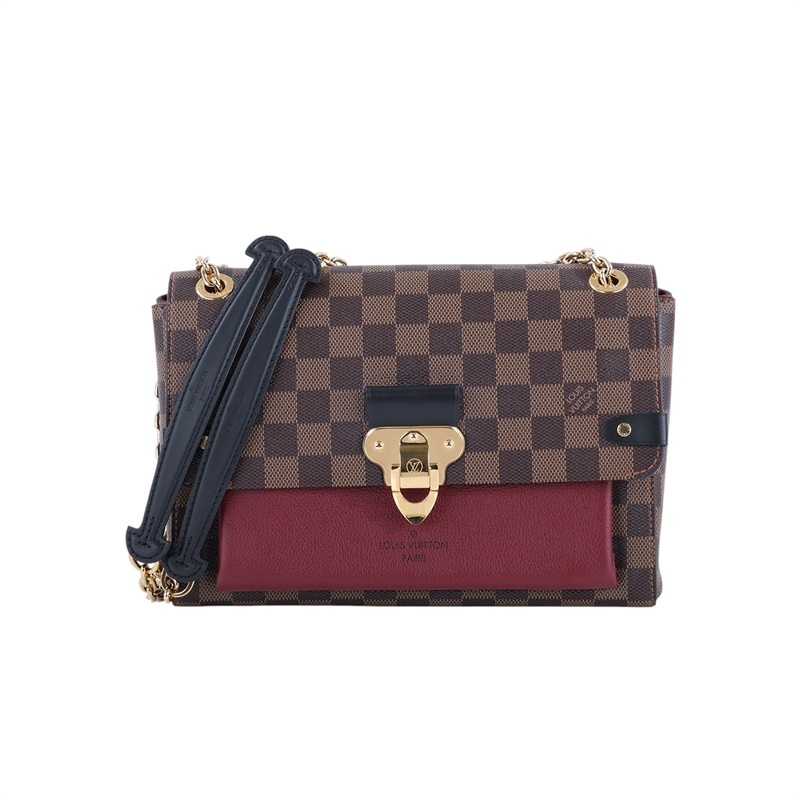 路易威登 LOUIS VUITTON Vavin 棋盤格 小號 鏈條 側背包 N40109 晶片款 棋盤格酒紅色VAVIN PM 防塵袋