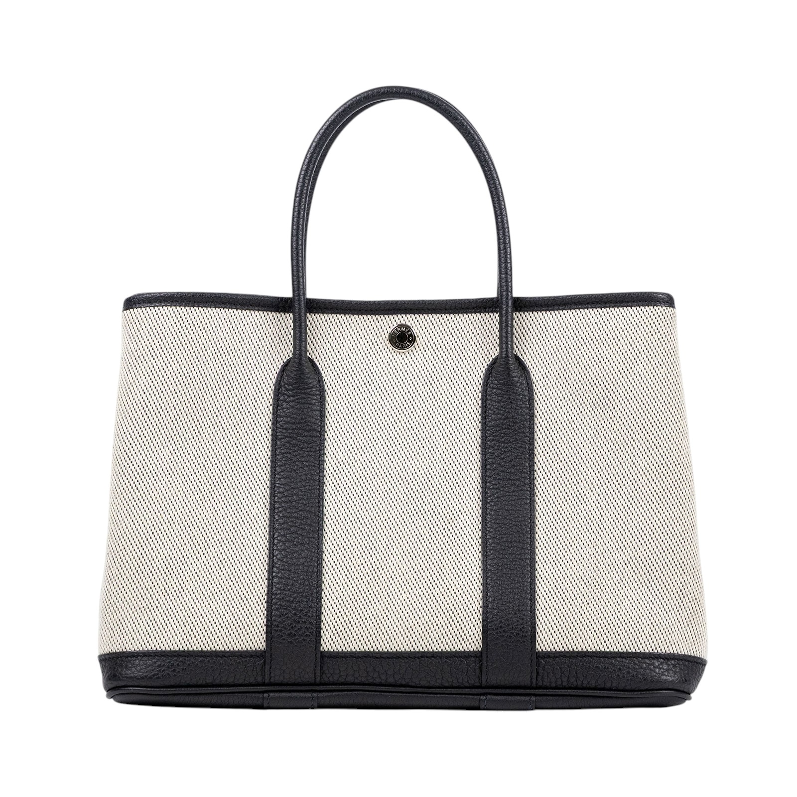 愛馬仕 Hermès Garden Party 花園派對包 30 GP30 Y刻 黑白帆布GARDEN PARTY 30 無附屬品