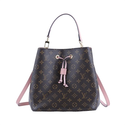 路易威登 LOUIS VUITTON NéoNoé MM 經典帆布 肩背 水桶包 粉紅色 M44022 原花粉NEO NOE 背帶