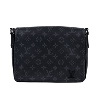 路易威登 LOUIS VUITTON District PM 肩背包 Eclipse帆布 黑色 M46255 晶片款 黑原花DISTRICT PM 防塵袋