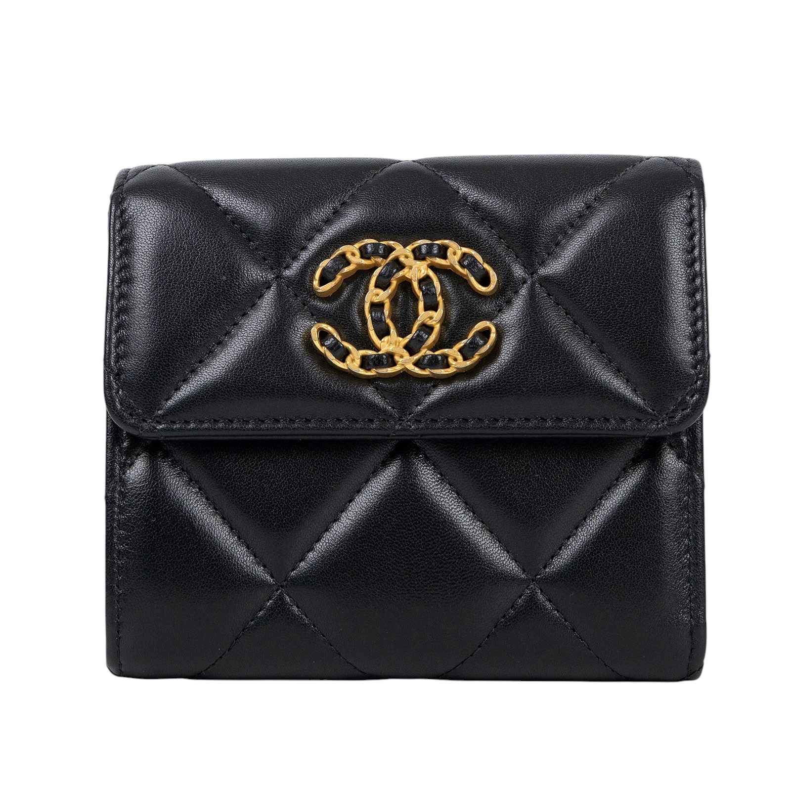 香奈兒 CHANEL 19 三折短夾 AP2809 B04852 晶片款 黑19短夾 原廠盒子/防塵袋