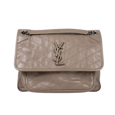 聖羅蘭 YSL SAINT LAURENT Niki 復古皮革 中型手袋 6331580EN04 奶茶色NIKI中號 防塵袋