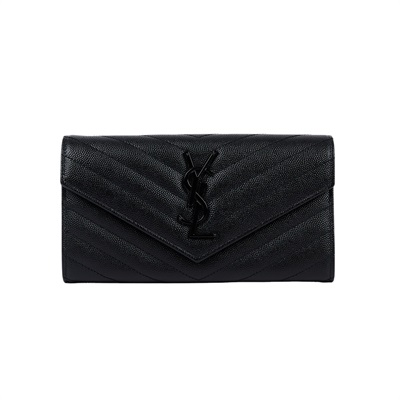 聖羅蘭 YSL SAINT LAURENT Cassandre Matelassé 粒面壓紋皮革 大型 翻蓋錢包 長夾 372264BOW08  原廠盒子/防塵袋