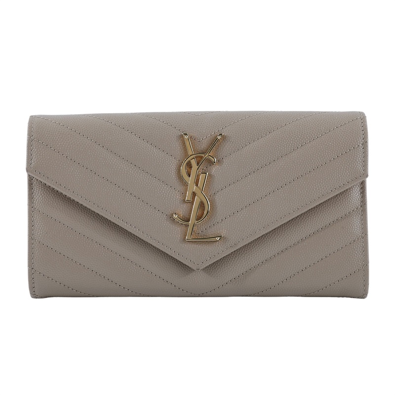 聖羅蘭 YSL SAINT LAURENT Cassandre Matelassé 粒面壓紋皮革 大型 翻蓋錢包 長夾 金色五金 372264BOW01  原廠盒子/防塵袋