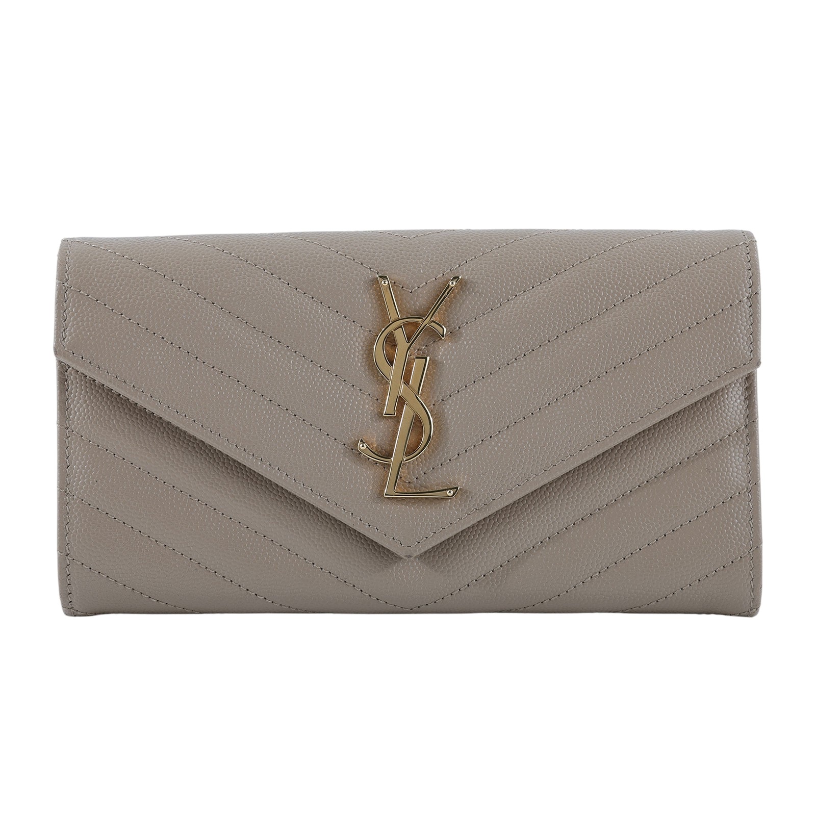 聖羅蘭 YSL SAINT LAURENT Cassandre Matelassé 粒面壓紋皮革 大型 翻蓋錢包 長夾 金色五金 372264BOW01  原廠盒子/防塵袋