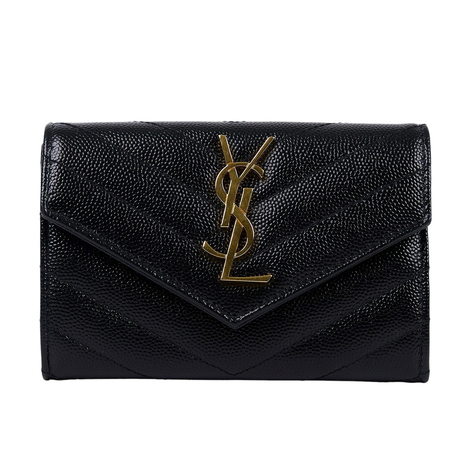 聖羅蘭 YSL SAINT LAURENT cassandre matelassé 粒面壓紋皮革 小型 信封錢包 短夾 414404BOW01  原廠盒子/防塵袋/購買證明