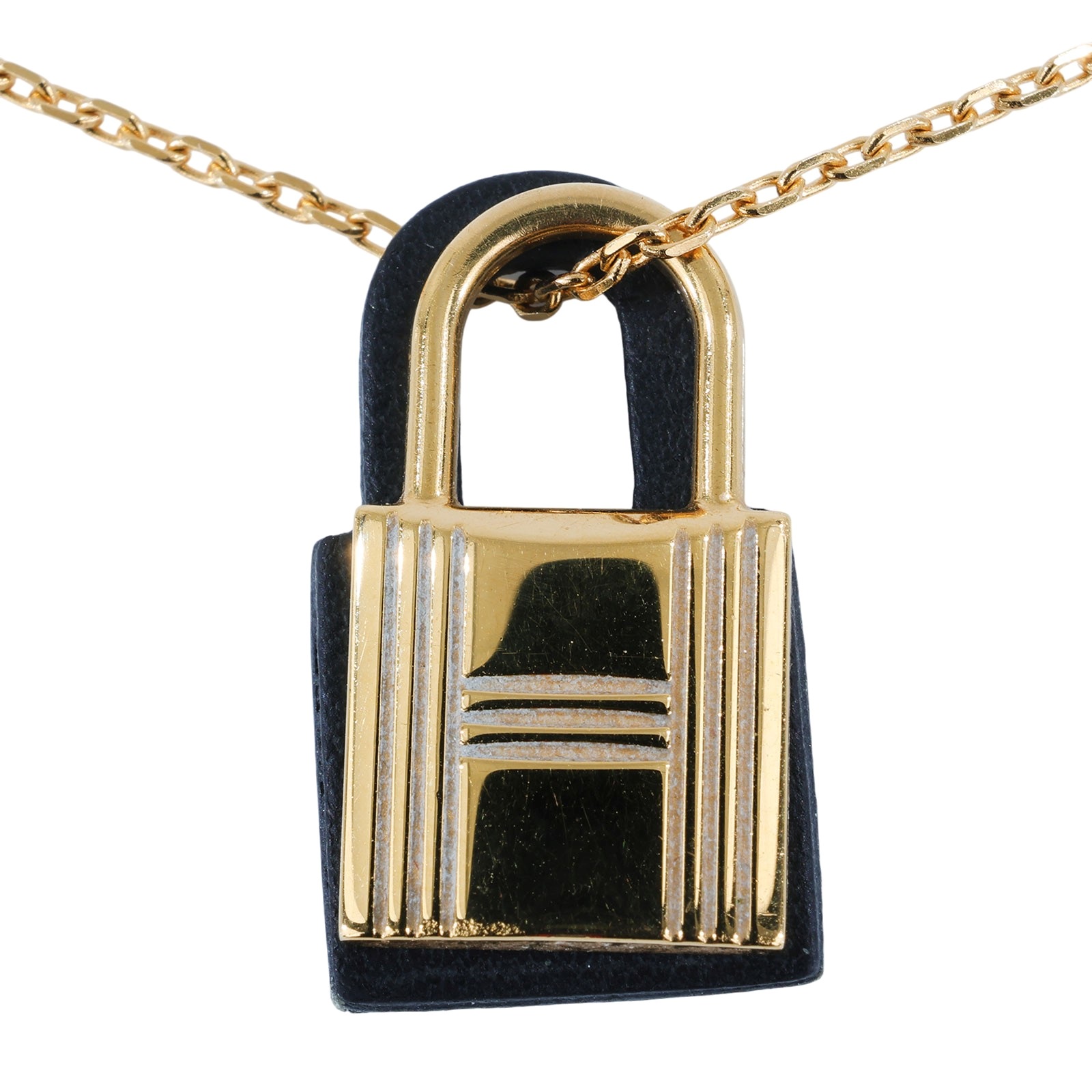 愛馬仕 Hermes 項鍊  D刻 黑金鎖頭項鍊 原廠盒子