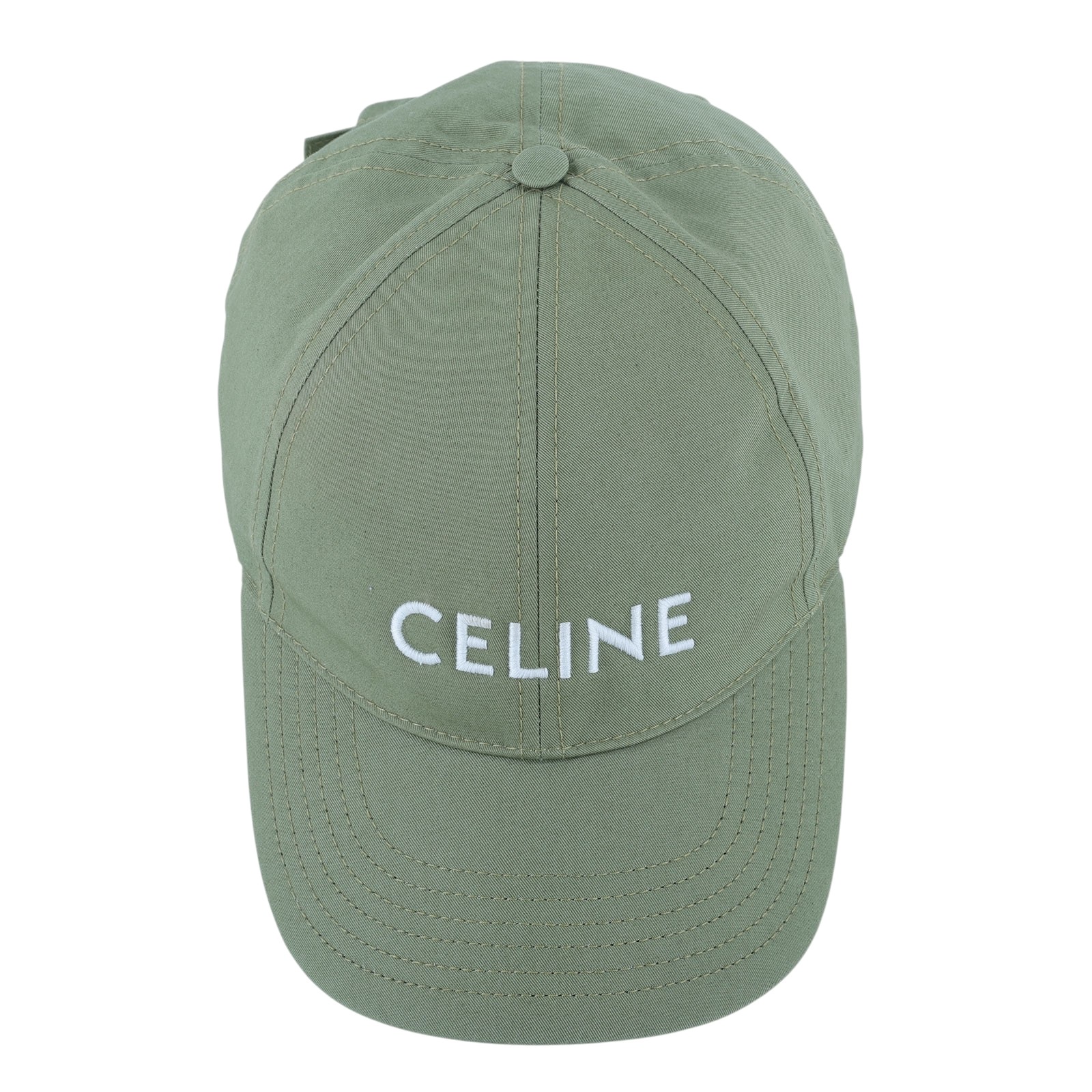 思琳 CELINE 棉質棒球帽 2AUA1969P_S 深綠LOGO老帽 無附屬品