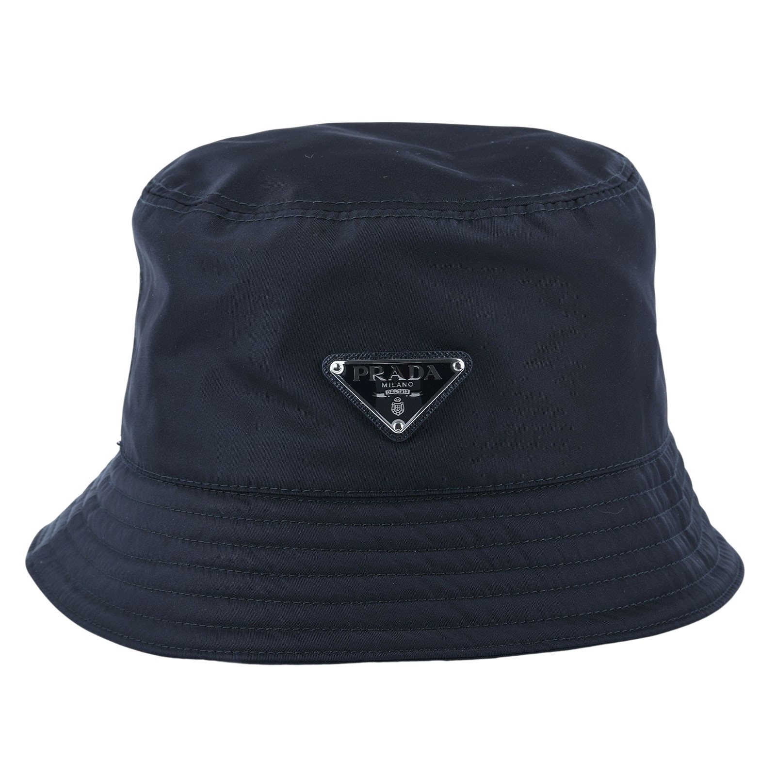 普拉達 PRADA Re-Nylon 漁夫帽 2HC137_2DMI_M 黑金屬三角LOGO尼龍漁夫帽 防塵袋