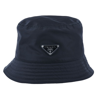 普拉達 PRADA Re-Nylon 漁夫帽 2HC137_2DMI_M 黑金屬三角LOGO尼龍漁夫帽 防塵袋