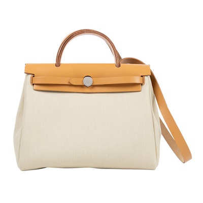 愛馬仕 Hermes Herbag Zip 20 銀色五金 灰白 淺沙色 H078971CKAG  原廠盒子/防塵袋/購買證明/鎖組