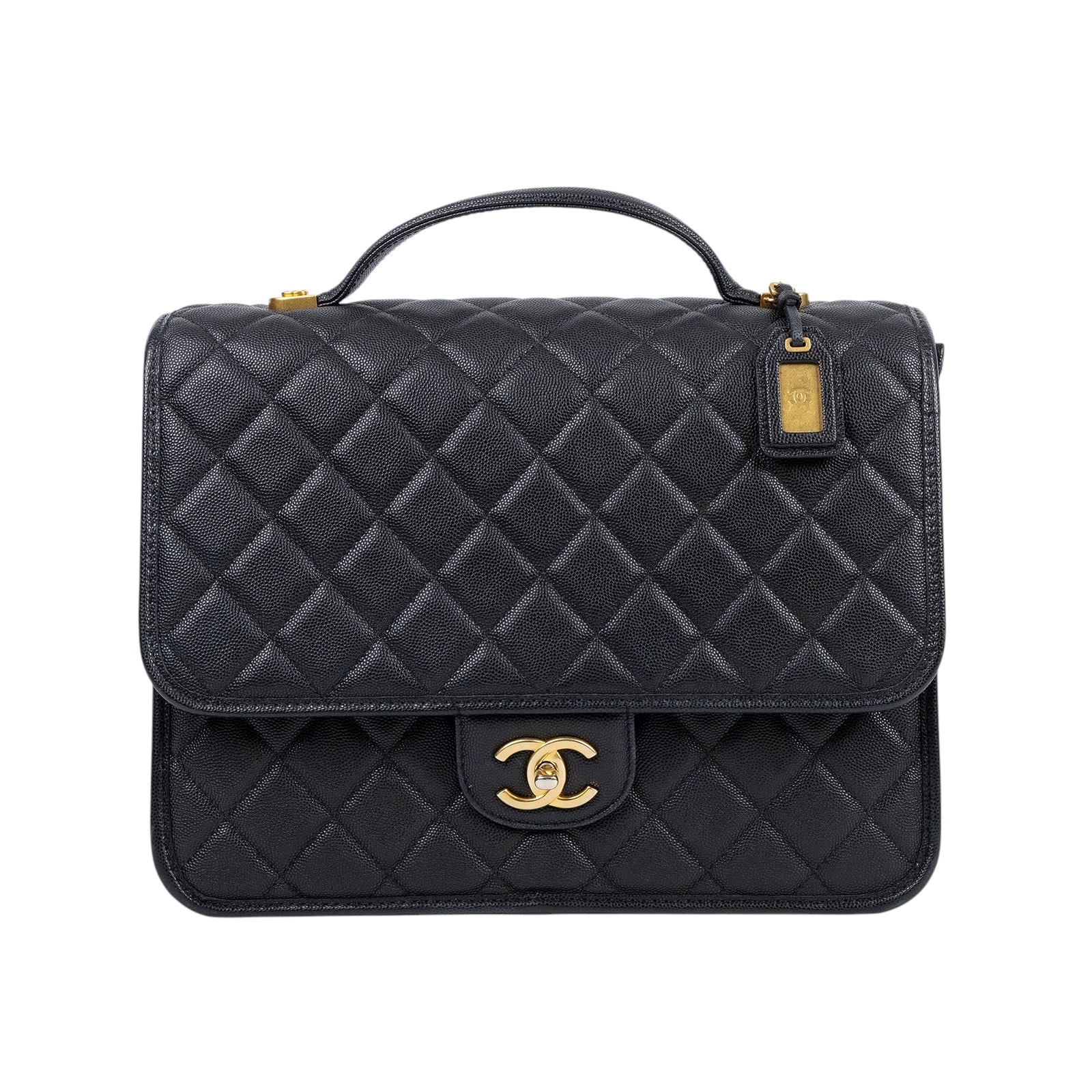 香奈兒 CHANEL 菱格紋 後背包 大型 AS3662 晶片款 黑荔枝皮大書包 原廠盒子/防塵袋