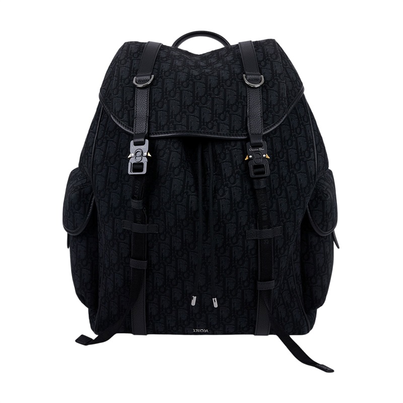 迪奧 CHRISTIAN DIOR Backpack 後背包 1ESBA205YKY 黑緹花Hit the Road後背包 原廠盒子/防塵袋/保證卡