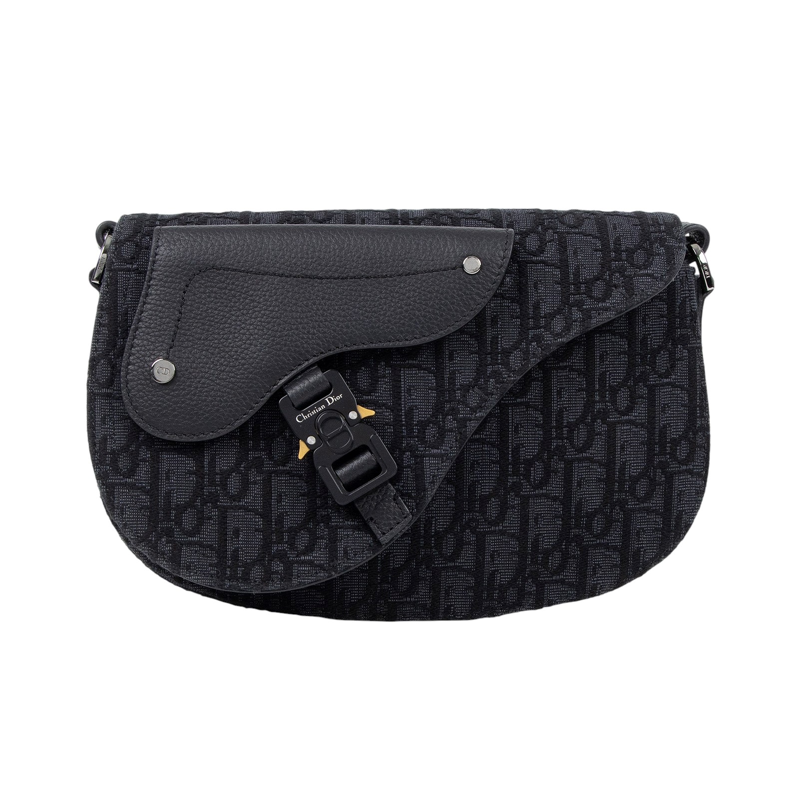 迪奧 CHRISTIAN DIOR Saddle 郵差包 1ADPO325YKY 黑Saddle郵差包 原廠盒子/購買證明