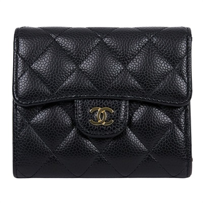 香奈兒 CHANEL 經典 小型 口蓋 皮夾 小牛皮 短夾  AP0231 Y01864 31開 黑荔枝COCO短夾 防塵袋/原廠盒子/購買證明