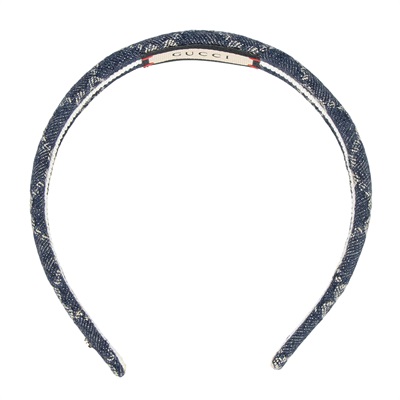 古馳 GUCCI 髮箍 652835 3HAAH 藍色單寧髮箍 原廠盒子/防塵袋
