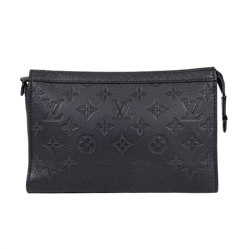 路易威登 LOUIS VUITTON Gaston 隨身錢包 牛皮 黑色 M81115 晶片款 黑Gaston隨身錢包 內袋 /背帶