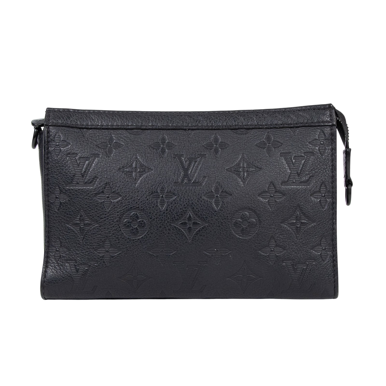 路易威登 LOUIS VUITTON Gaston 隨身錢包 牛皮 黑色 M81115 晶片款 黑Gaston隨身錢包 內袋 /背帶