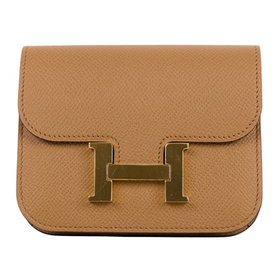 愛馬仕 Hermes Constance Slim 錢包 康康包 短夾 H082060CC4B /EPSOM/4B/BISCUIT/  原廠盒子/防塵袋