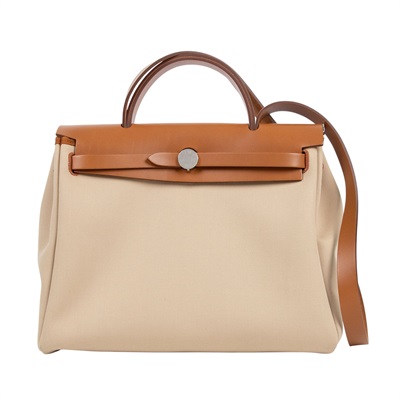 愛馬仕 Hermes Herbag Zip 31 HER31 T刻 金棕拼帆布HERBAG31 原廠盒子/防塵袋/鎖組