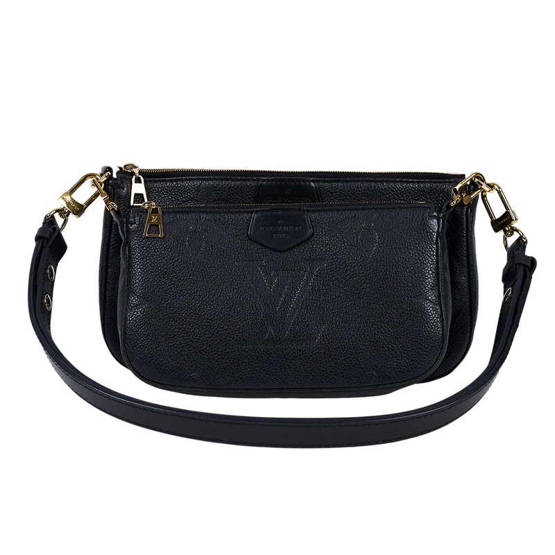 路易威登 LOUIS VUITTON Multi Pochette Accessoires 壓花牛皮 混合式 斜背袋 M80399 晶片款  原廠盒子/防塵袋