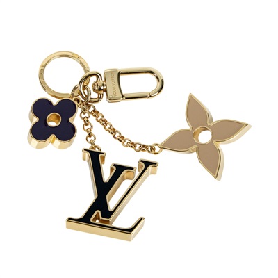 路易威登 LOUIS VUITTON Fleur de Monogram 包包吊飾 金色 M01652  原廠盒子/防塵袋