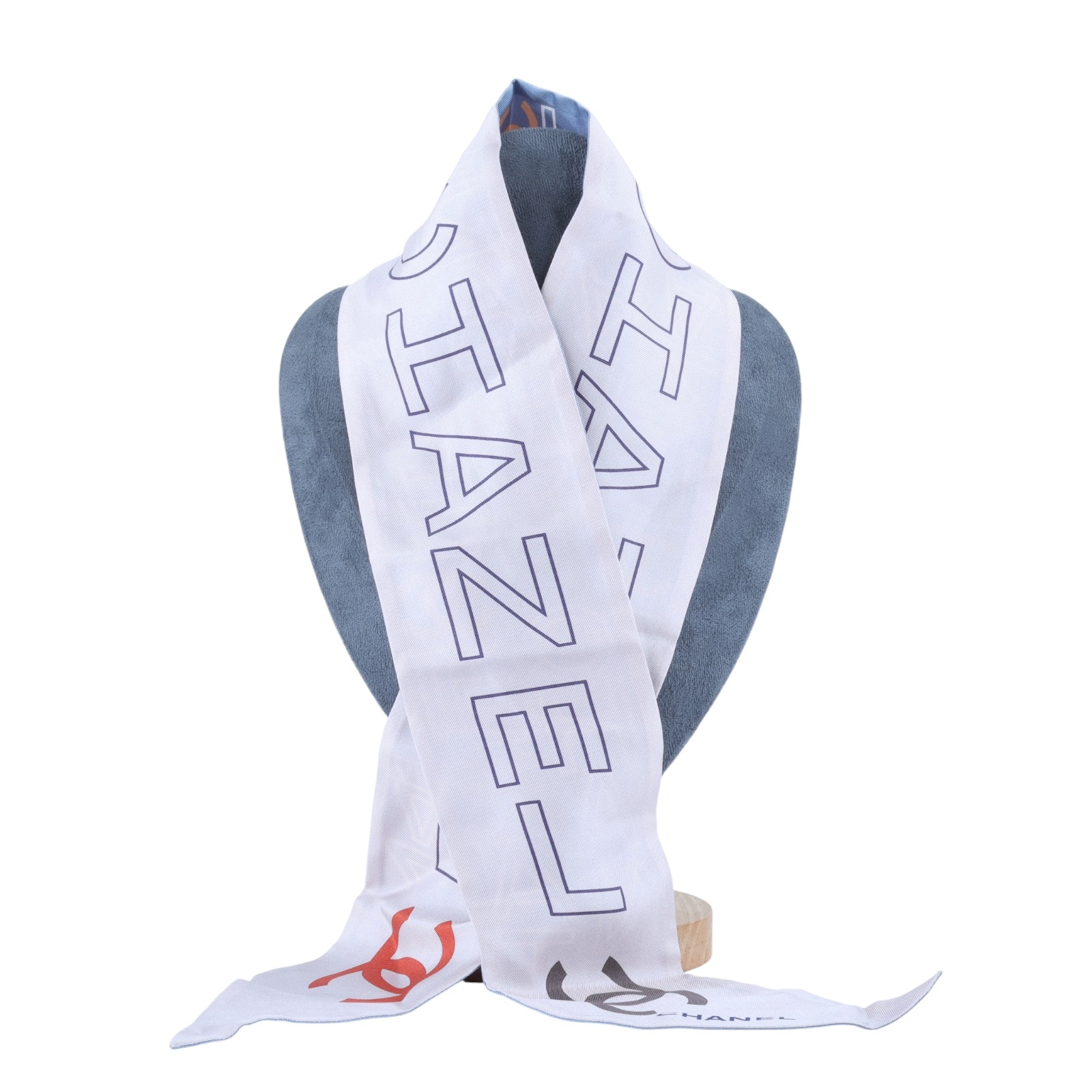 香奈兒 CHANEL CC 絲巾  粉藍TWILLY 無附屬品