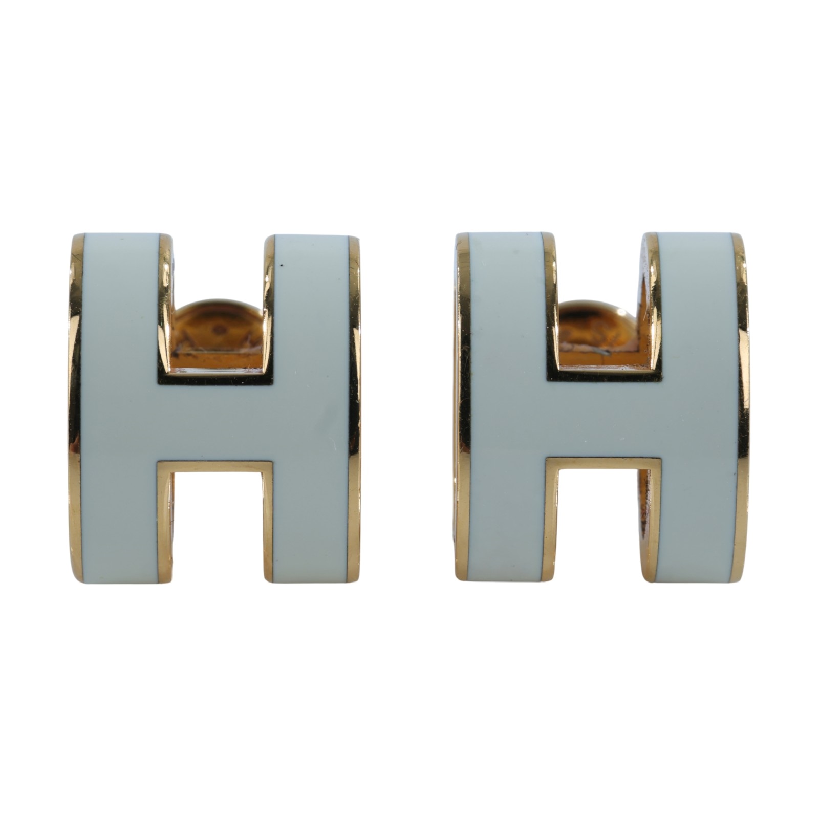 愛馬仕 Hermes Mini Pop H 耳釘 白色 H608002Fv49 ST 01 79 白金POP H耳環 原廠盒子