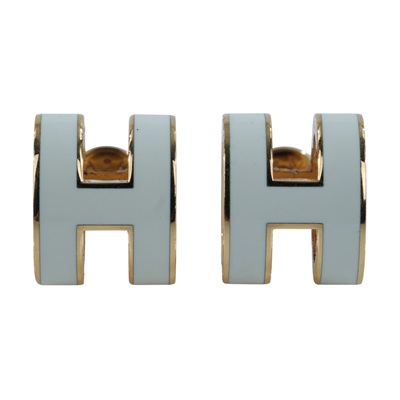 愛馬仕 Hermes Mini Pop H 耳釘 白色 H608002Fv49 ST 01 79 白金POP H耳環 原廠盒子