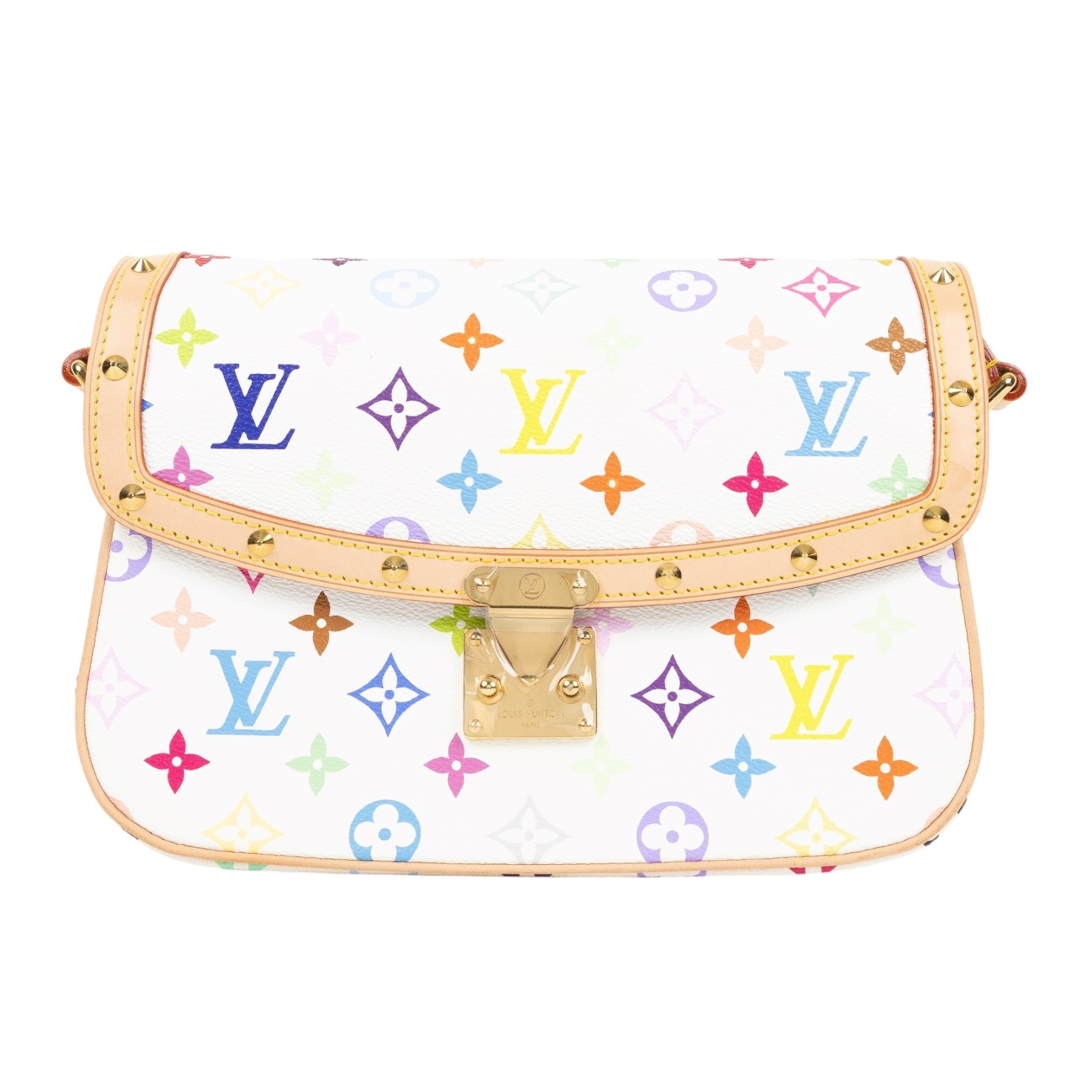 路易威登 LOUIS VUITTON 村上隆聯名 Sologne 肩背包 M92661 白彩SOLOGNE 原廠盒子/防塵袋