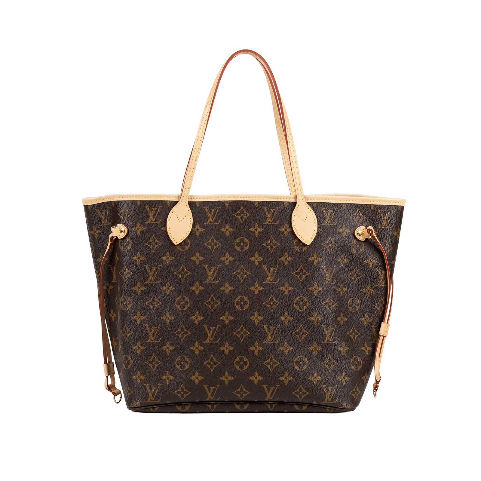 路易威登 LOUIS VUITTON Neverfull MM  經典帆布 肩背 購物袋 櫻桃紅內襯 M46987 晶片款  原廠盒子/防塵袋/內袋