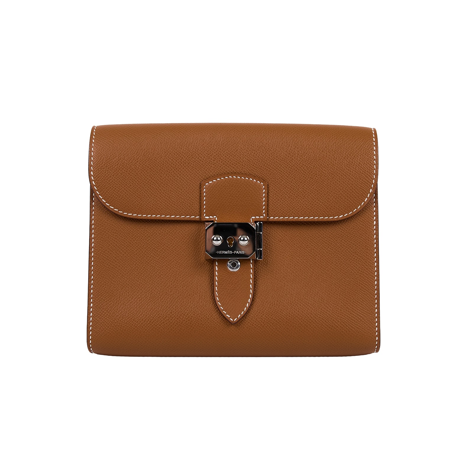 愛馬仕 Hermes Sac a depeches 21 郵差包 銀色五金 金棕色 H085470CK37 K刻  原廠盒子/防塵袋/購買證明影本