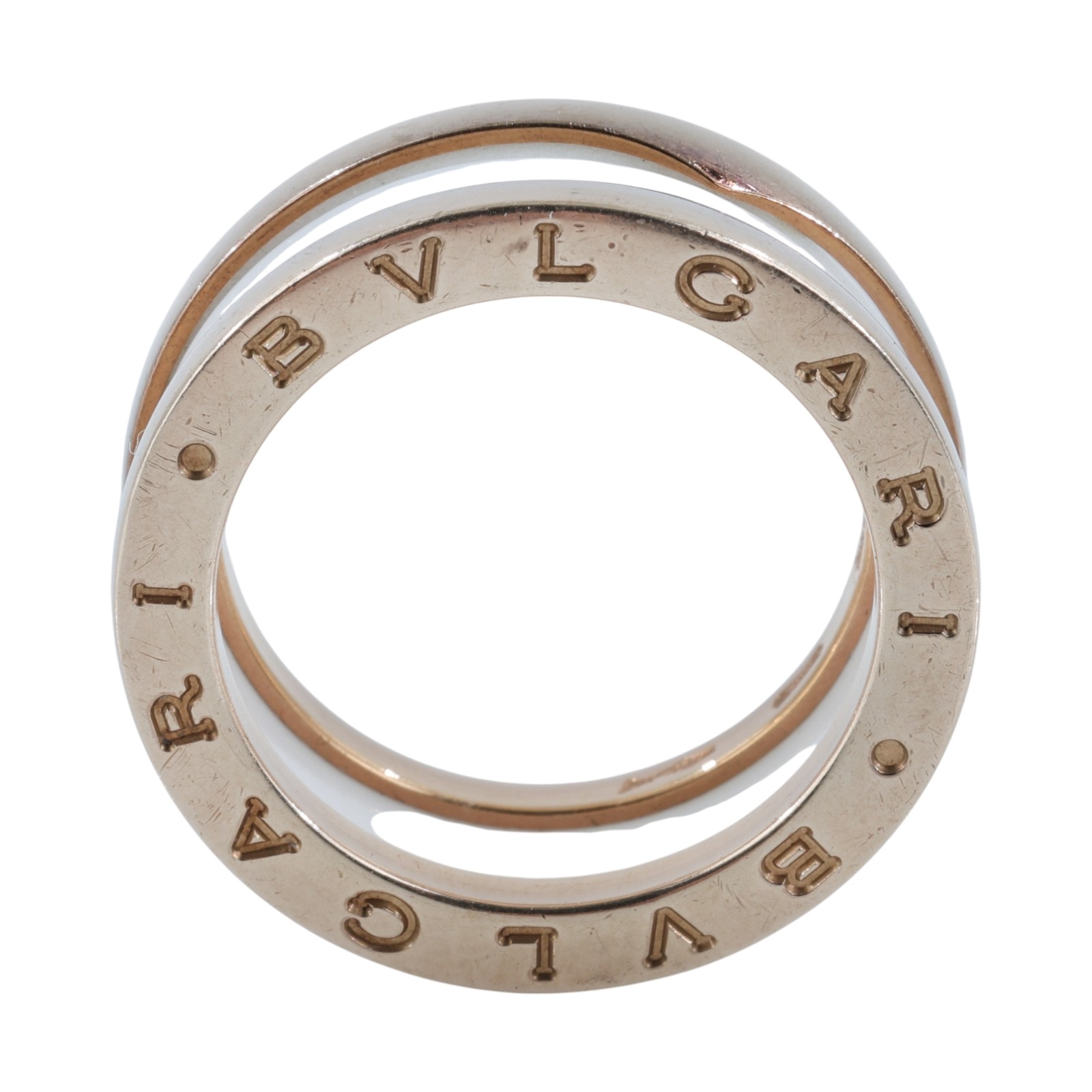 寶格麗 BVLGARI B.zero1 Ring 戒指 玫瑰金 347016 B-zero1白陶瓷戒指 原廠盒子/保書