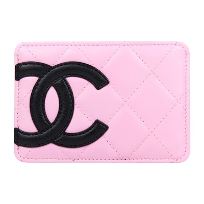 香奈兒 CHANEL 康朋 卡夾  9開 粉紅羊皮康朋卡夾 原廠盒子/保證卡