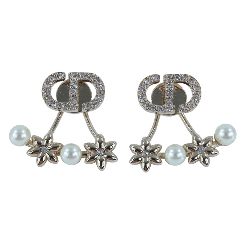 迪奧 CHRISTIAN DIOR Petit CD Daisy 耳釘 E4380WOMCY_D03S 金色水鑽CD耳環 原廠盒子/防塵袋