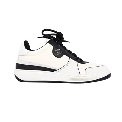 香奈兒 CHANEL CC LOGO 球鞋 運動鞋 G45212_38 象牙色/黑色皮革配絨面運動鞋 無附屬品