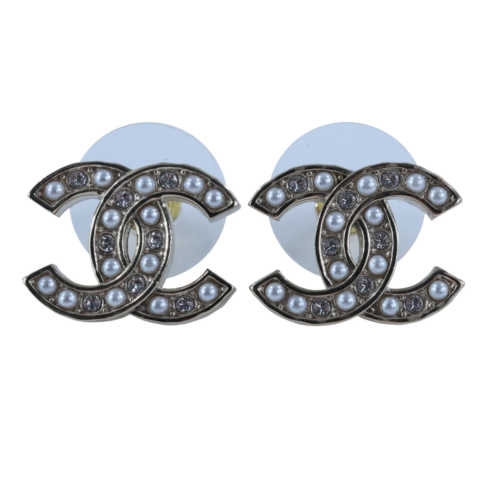 香奈兒 CHANEL CC LOGO 耳環 耳釘 I23/B 水鑽珍珠雙C耳環 無附屬品