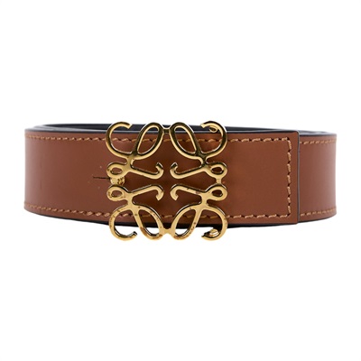 羅意威 LOEWE Anagram 雙面腰帶 E821Z26X03_85 棕LOGO皮帶 防塵袋