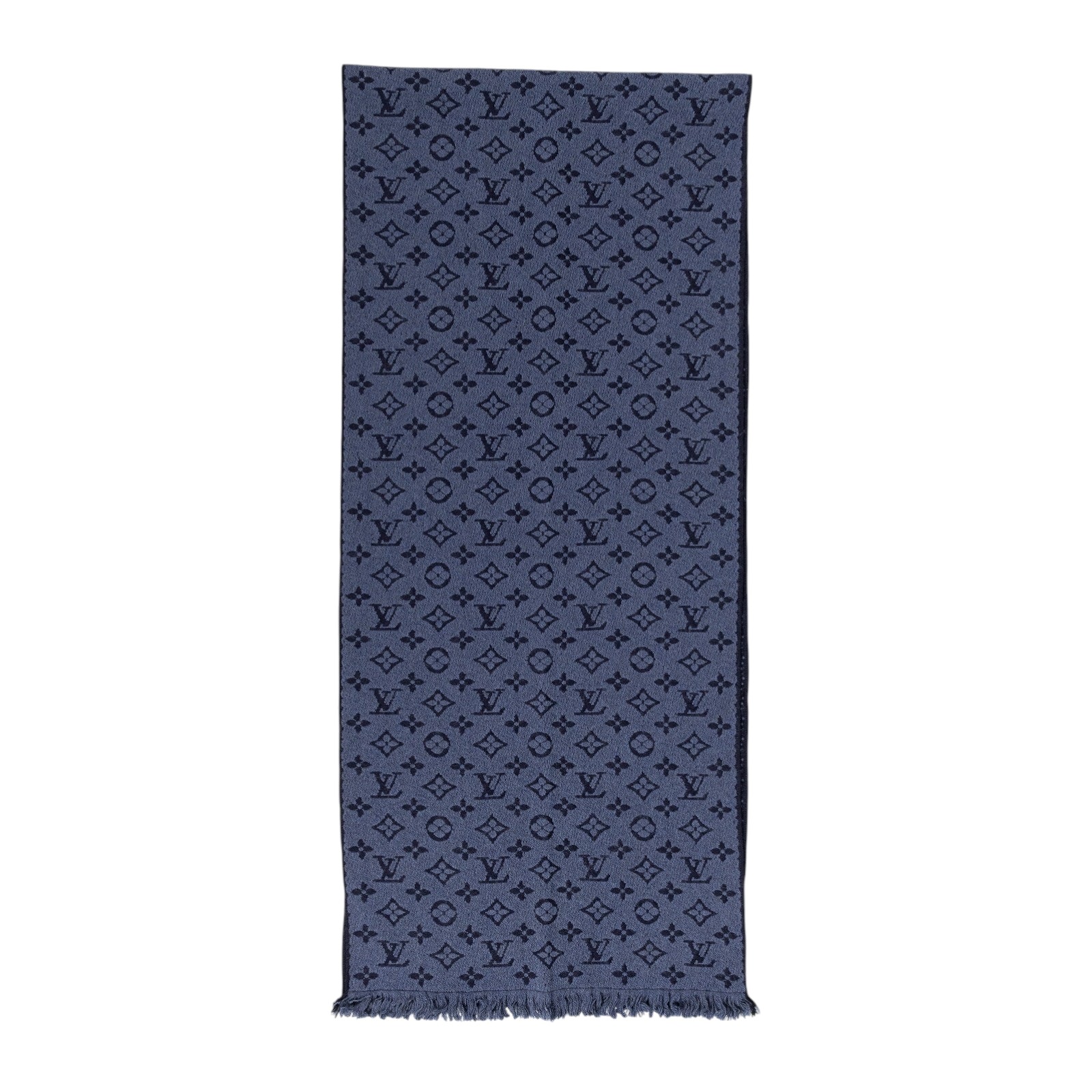 路易威登 LOUIS VUITTON Monogram Classic 圍巾 M78525 海軍藍Monogram Classic 圍巾 原廠盒子