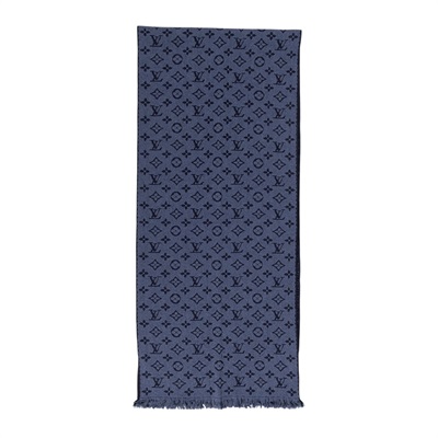 路易威登 LOUIS VUITTON Monogram Classic 圍巾 M78525 海軍藍Monogram Classic 圍巾 原廠盒子