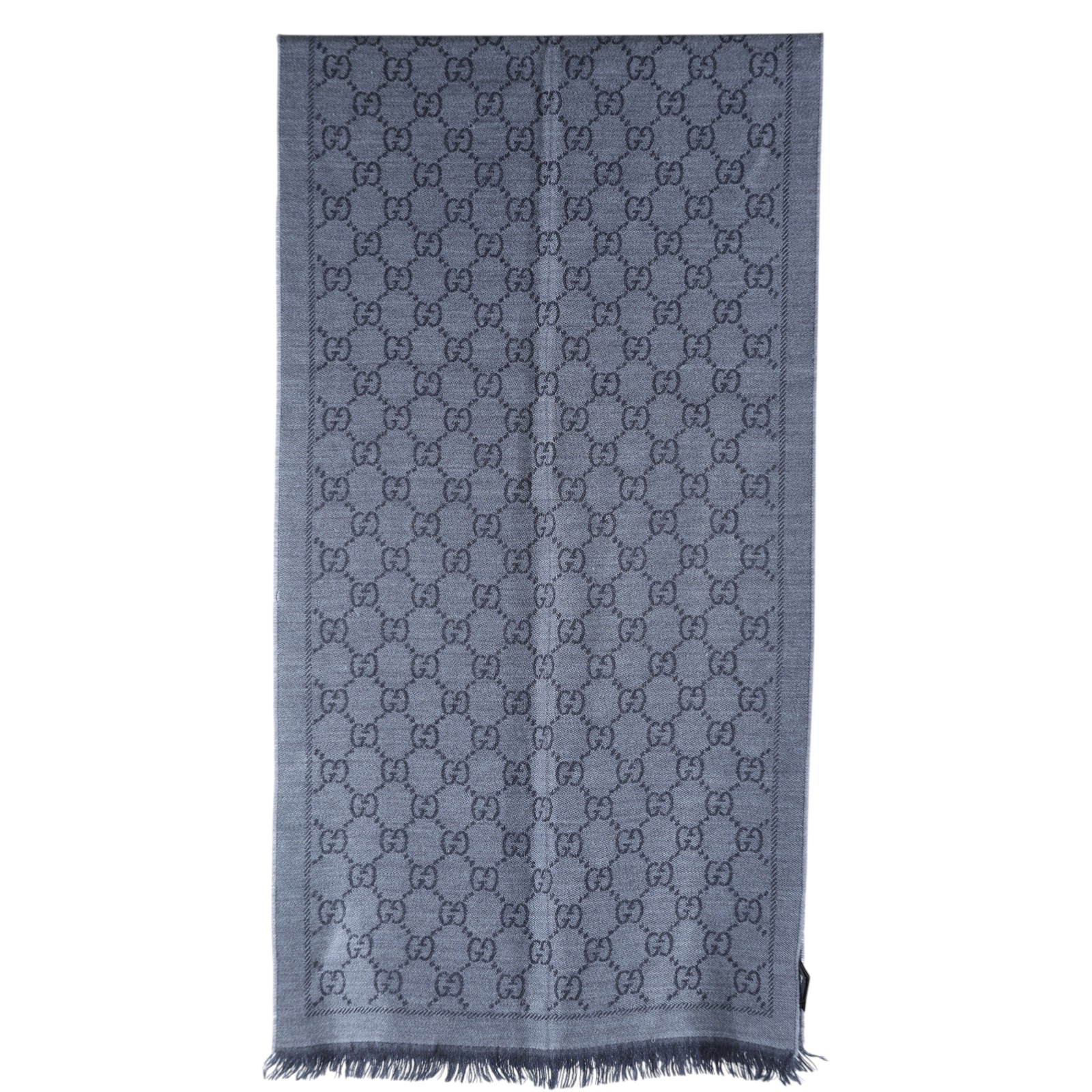 古馳 GUCCI GG 披肩 圍巾 133483 3G200 黑灰色GG圍巾 無附屬品