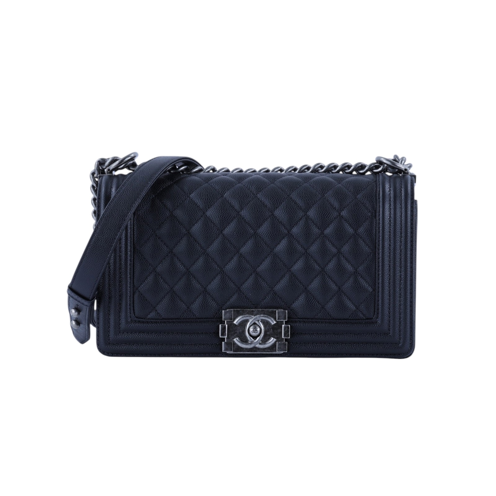 香奈兒 CHANEL Boy 25 口蓋包 A67086 晶片款 黑荔枝BOY25 原廠盒子/防塵袋