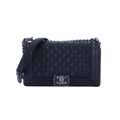 香奈兒 CHANEL Boy 25 口蓋包 A67086 晶片款 黑荔枝BOY25 原廠盒子/防塵袋