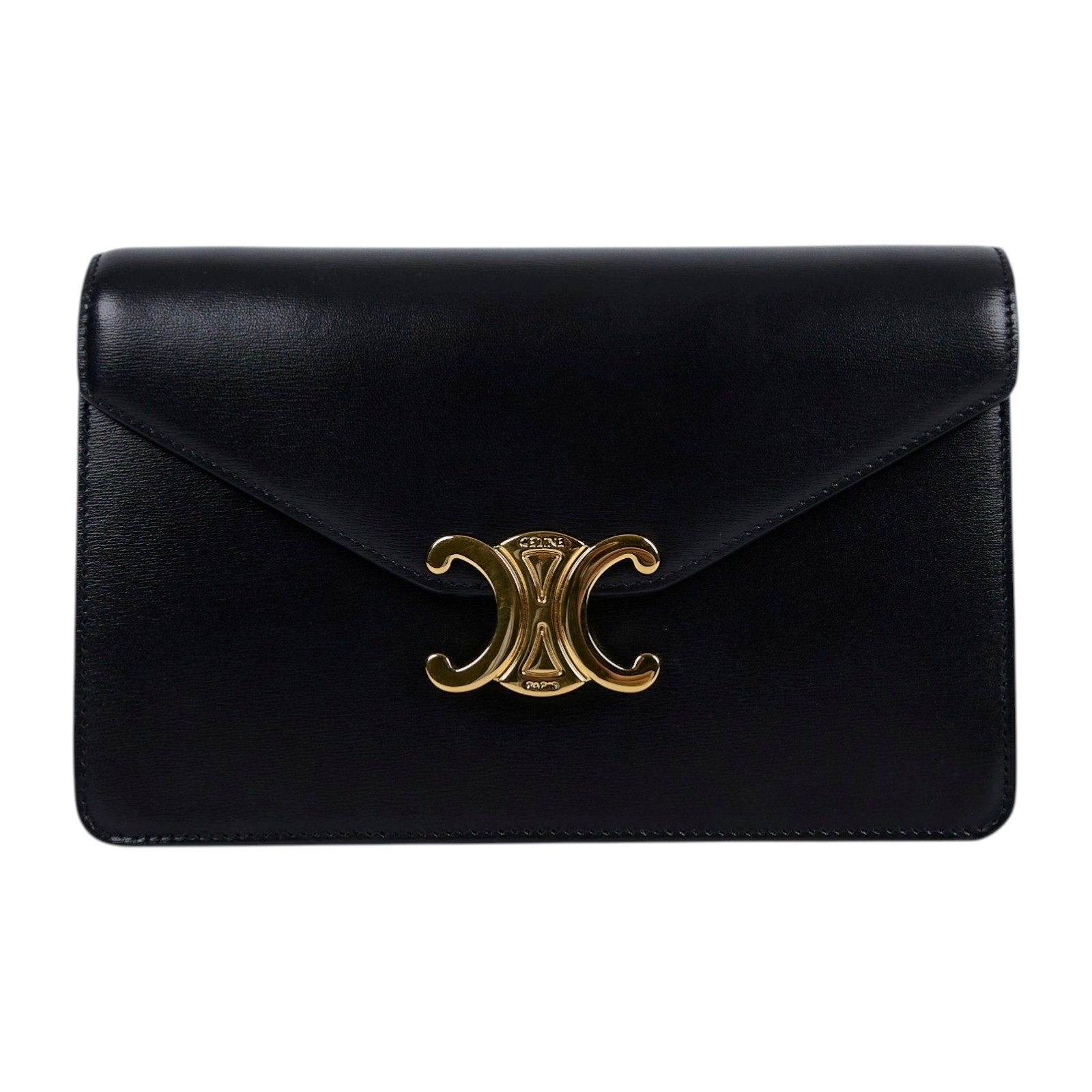 思琳 CELINE Margo 飾鍊錢包 10L033DPV 黑金MARGO WOC 原廠盒子/防塵袋