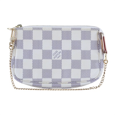 路易威登 LOUIS VUITTON Pochette Accessoires 手提包 麻將包 手拿包 腋下包 N58010 白棋盤迷你麻將包 原廠盒子/防塵袋