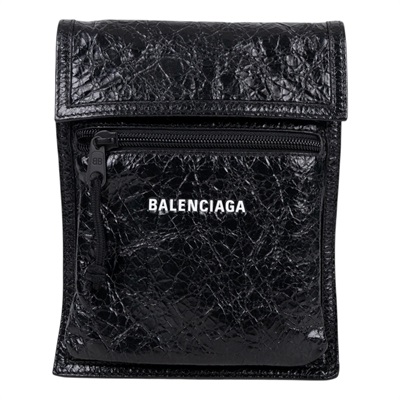 巴黎世家 BALENCIAGA Explorer 小型 小包 6559821VG7X 黑油蠟皮手機包 防塵袋
