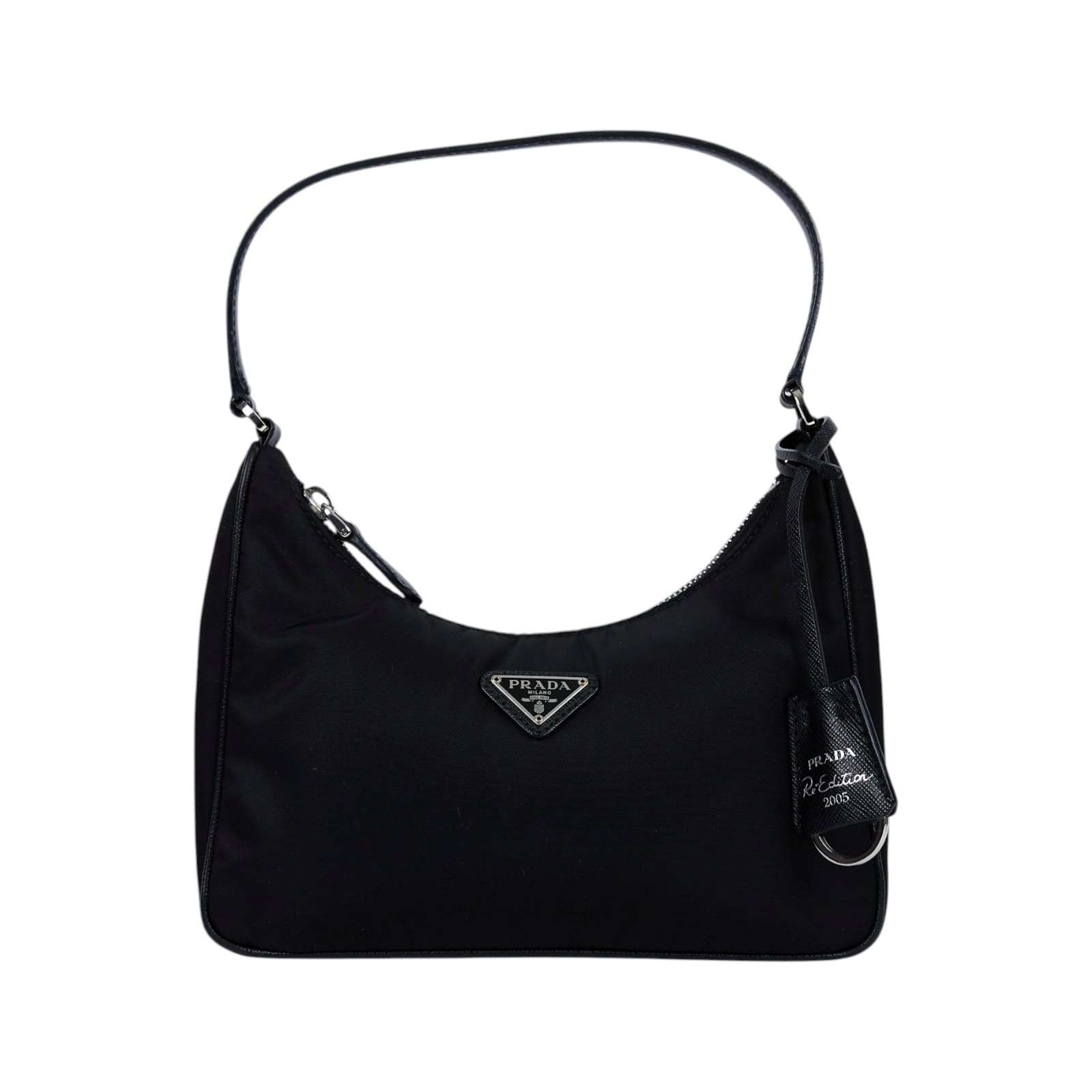 普拉達 PRADA Prada Re-Edition 環保尼龍 迷你袋 1NE204_R064 黑尼龍HOBO腋下包 防塵袋/保證卡