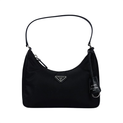 普拉達 PRADA Prada Re-Edition 環保尼龍 迷你袋 1NE204_R064 黑尼龍HOBO腋下包 防塵袋/保證卡
