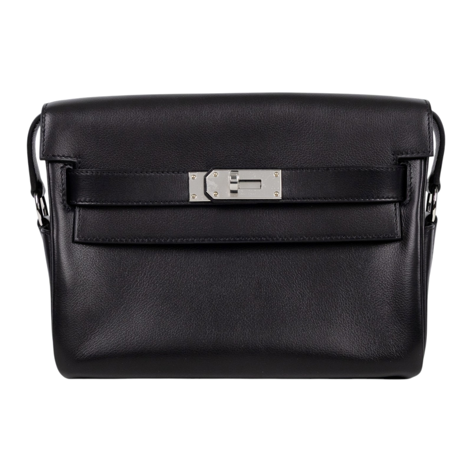 愛馬仕 Hermes Kelly Bag 凱莉包 Messenger PM 手提包 黑色 銀扣 H085009CK89 /W刻  原廠盒子/防塵袋/鎖組