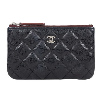 香奈兒 CHANEL 經典 拉鍊 隨身包 小型 AP4020 29開黑銀荔枝拉鍊零錢包 無附屬品